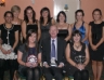 Seamus Mc Taggart pictured with some Camogiers 